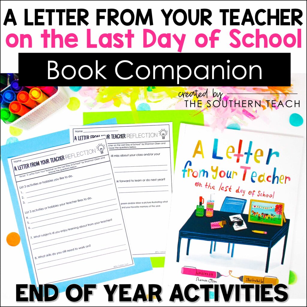 a letter from your teacher end of year
