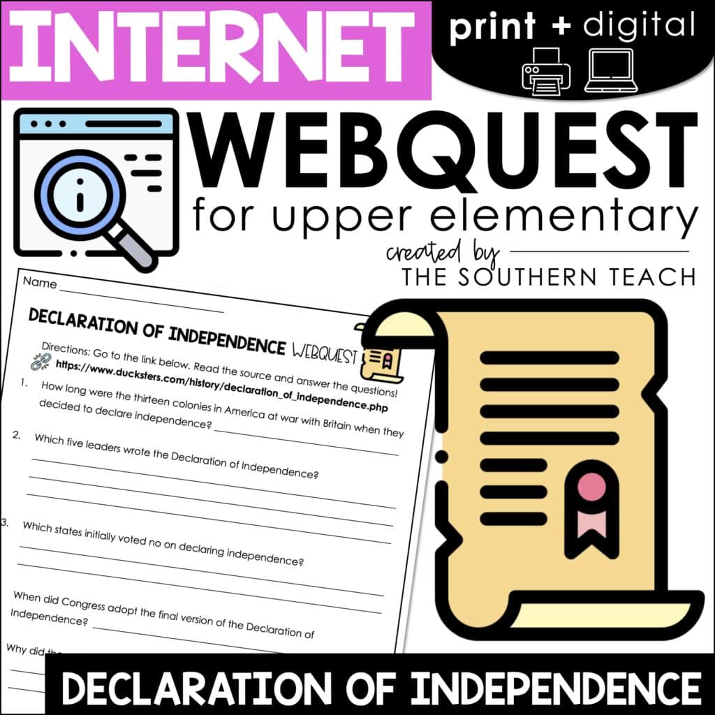declaration of independence webquest