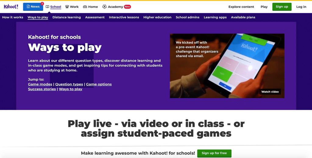 Engage students with kahoot