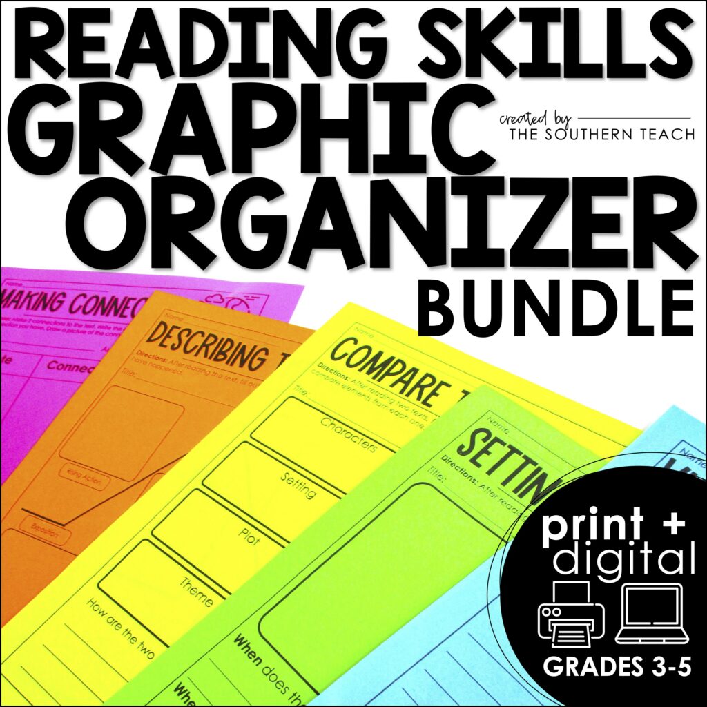 reading skills graphic organizer bundle 1