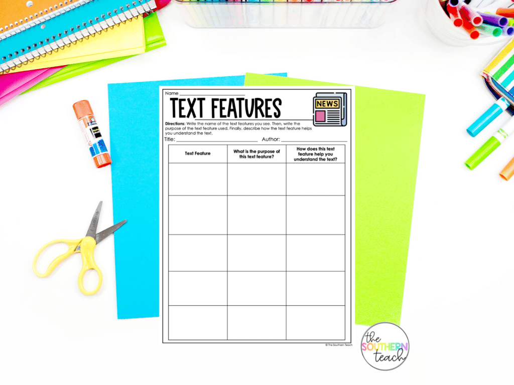 text features activity