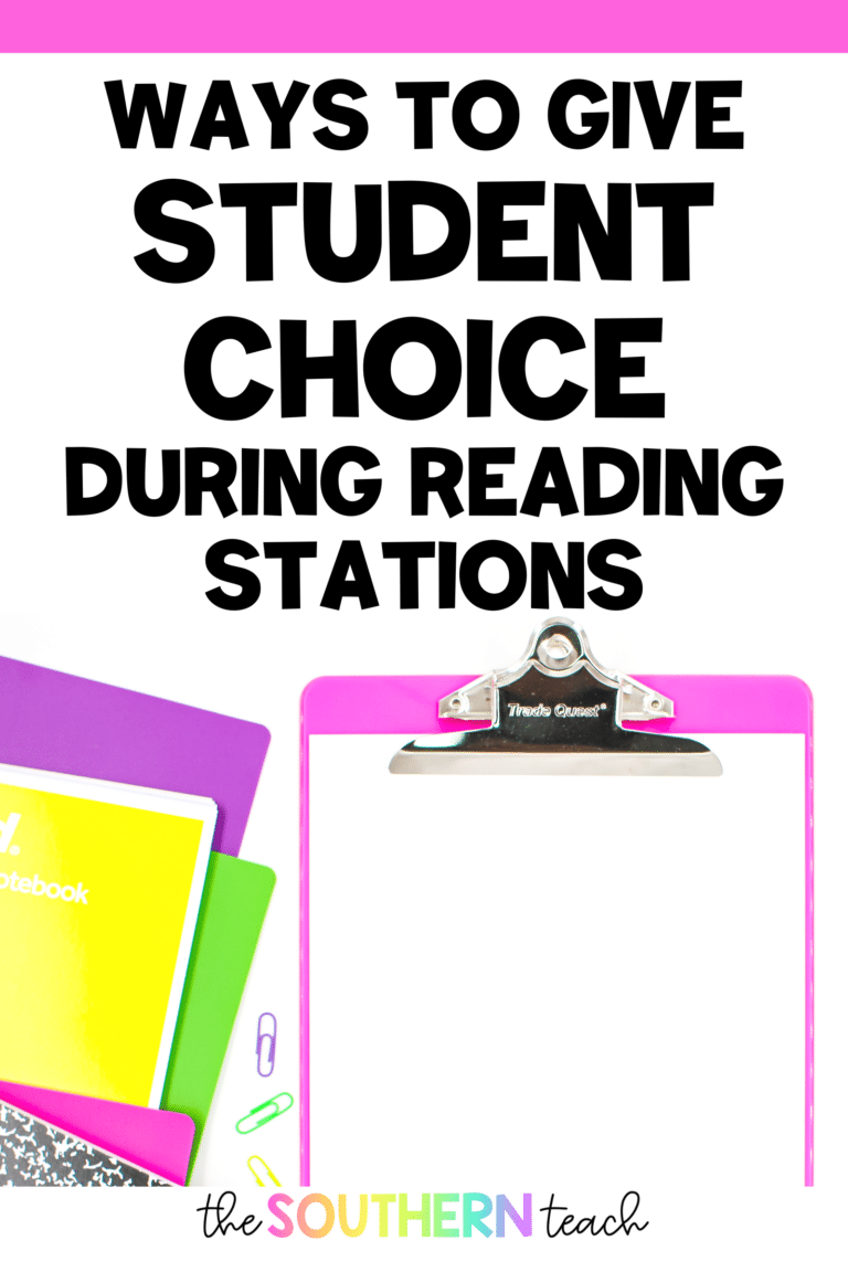 Ways to Give Student Choice During Reading Stations