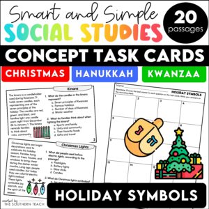 Christmas Holiday Around the World Task Cards Social Studies Passages Activities